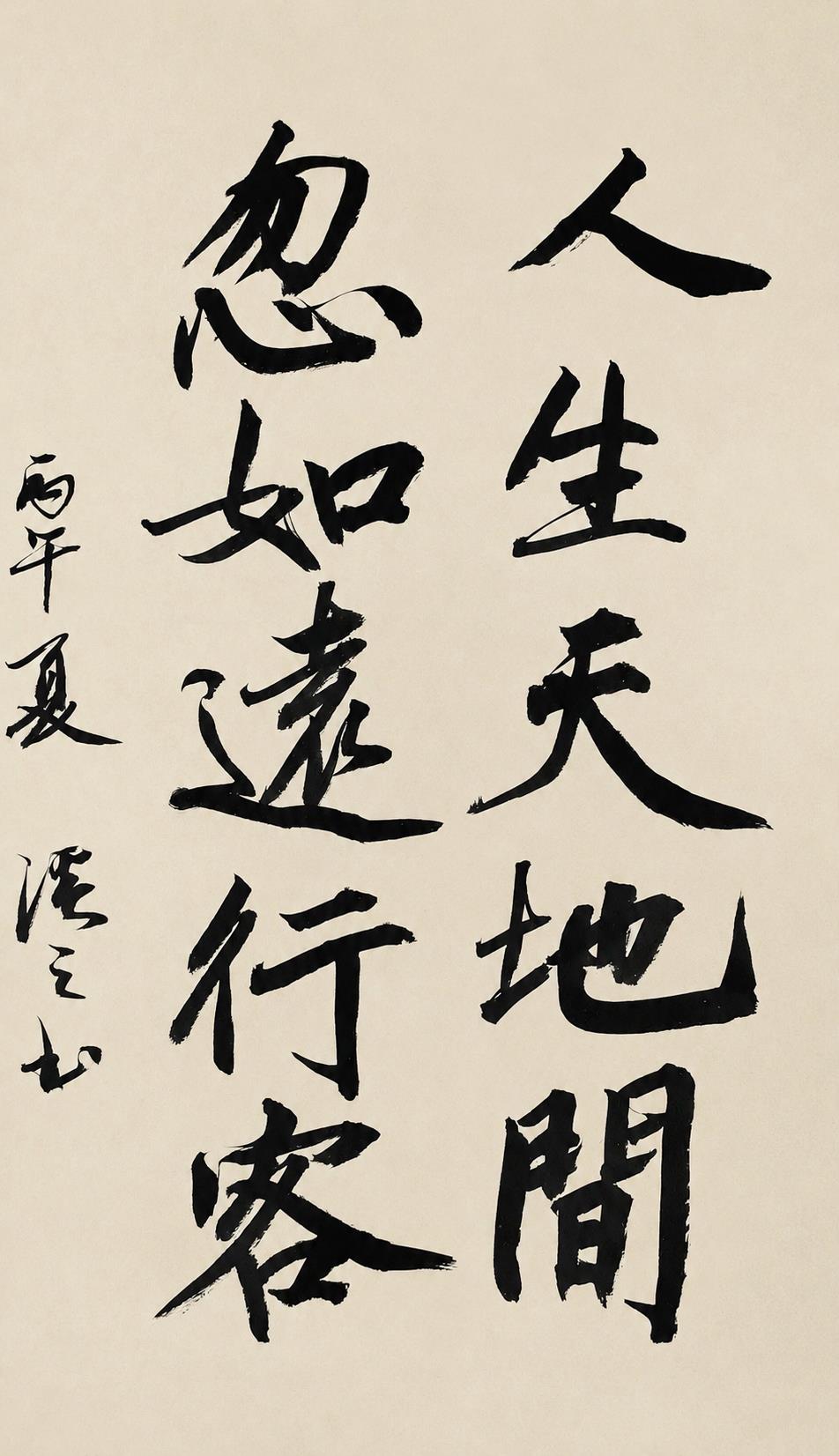 人生天地间忽如远行客书法作品