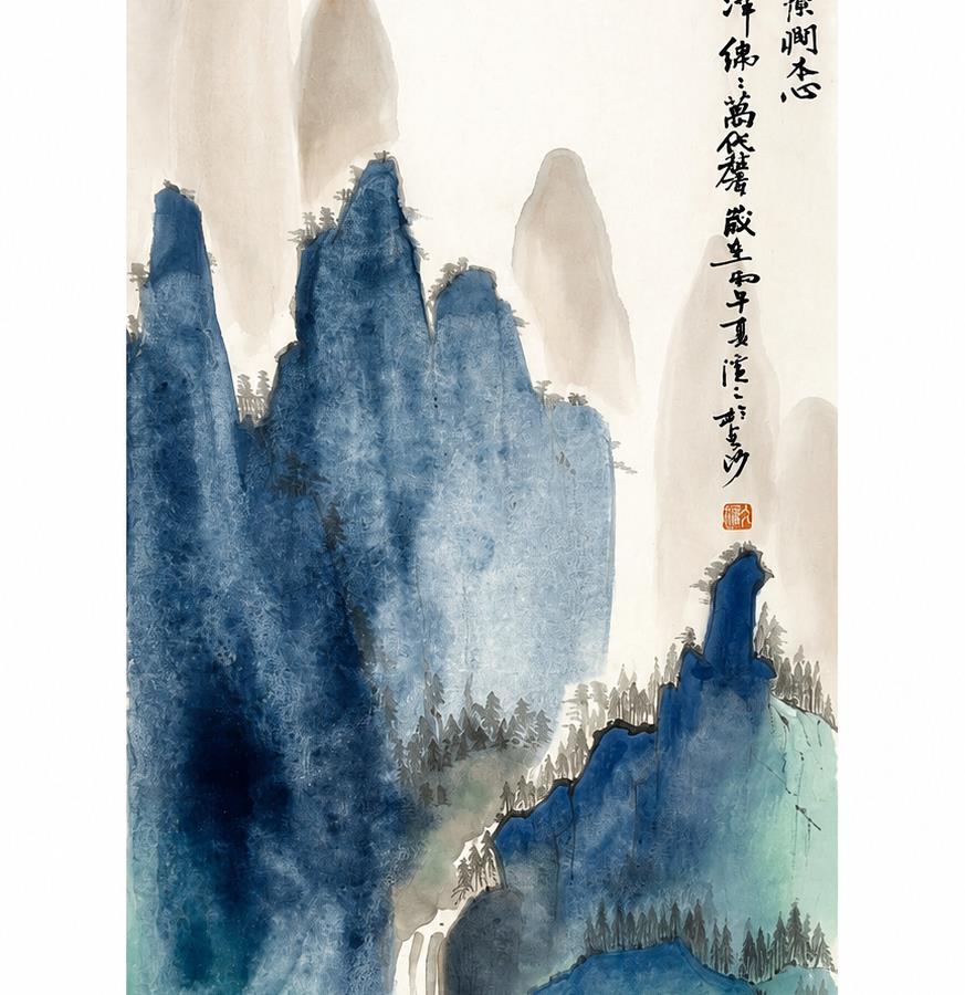 山水作品材质细节
