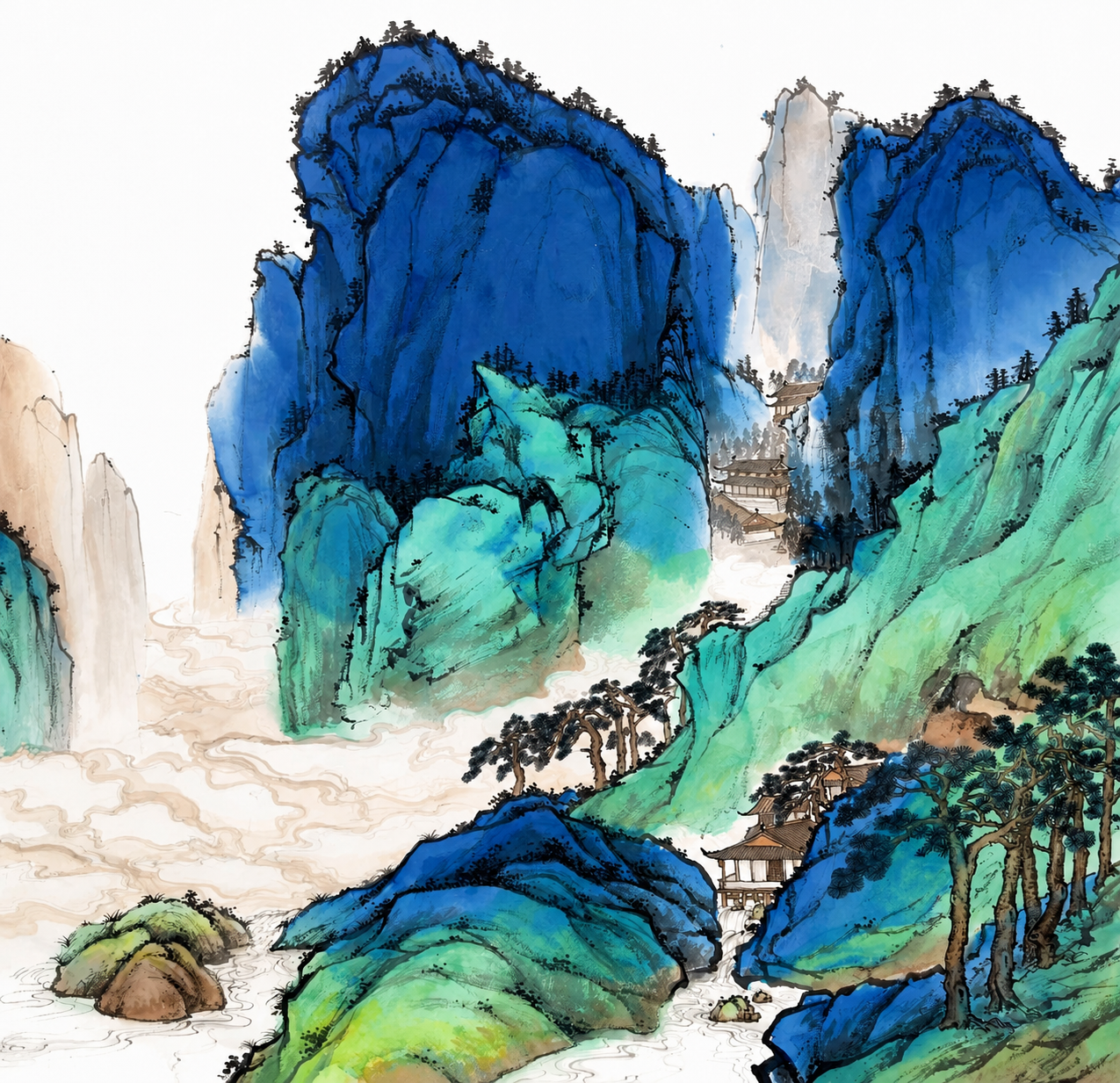青绿山水作品