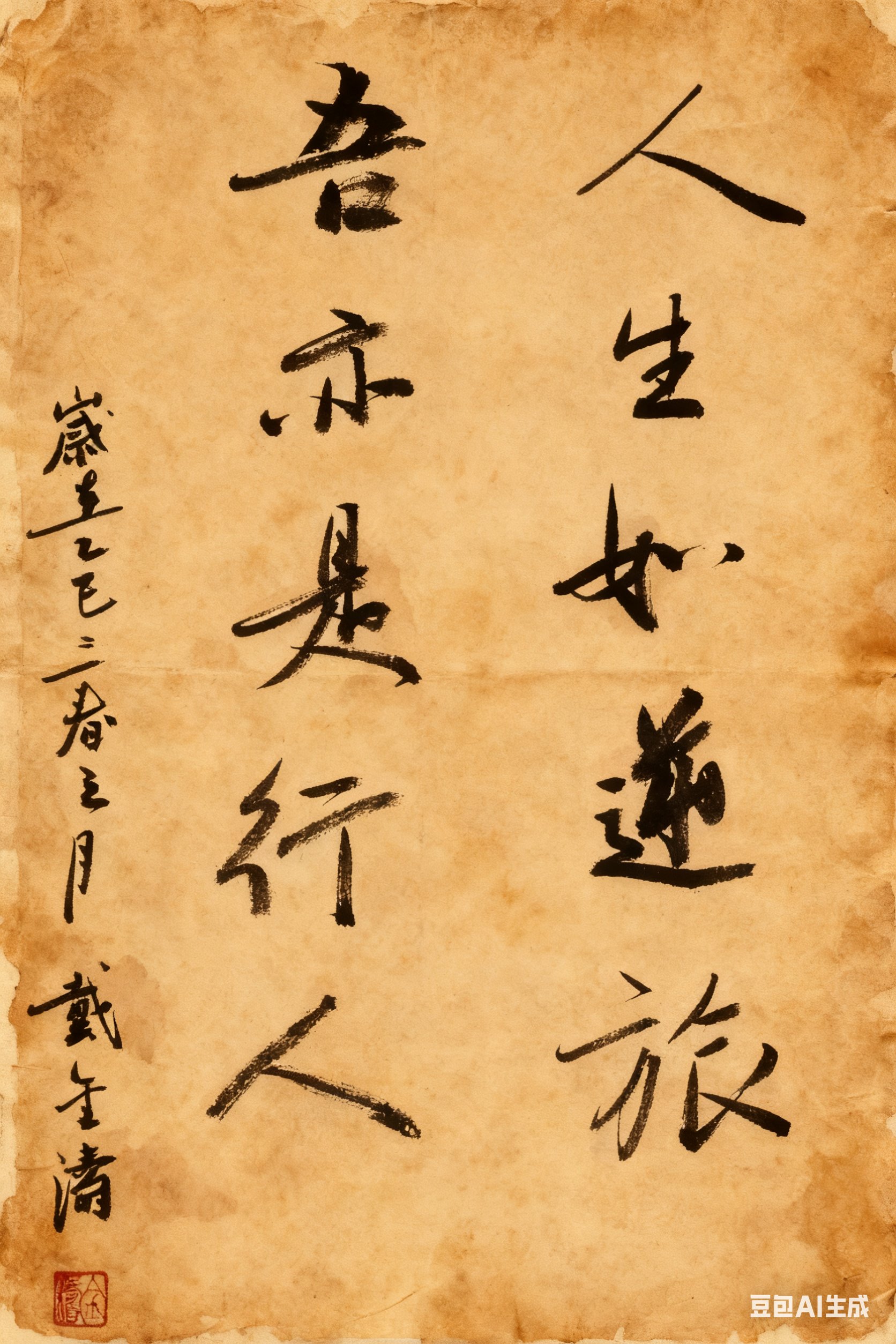 白底书法作品
